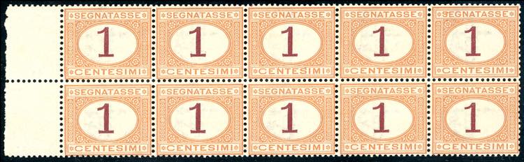 1870 - 1 cent. ocra e carminio ... 