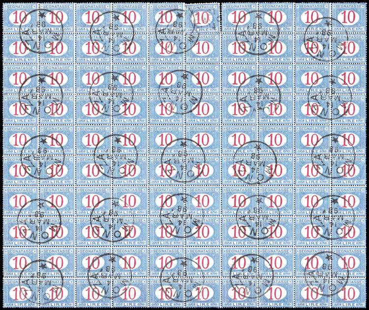 1893 - 10 lire azzurro e carminio ... 