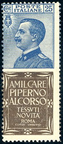 1924 - 25 cent. Piperno (6), gomma ... 