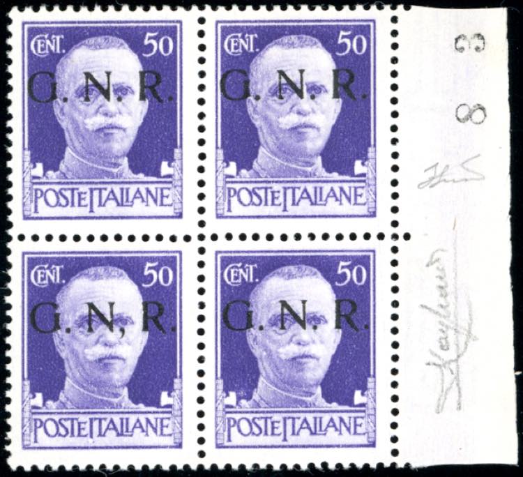 1943 - 50 cent. soprastampa G.N.R. ... 