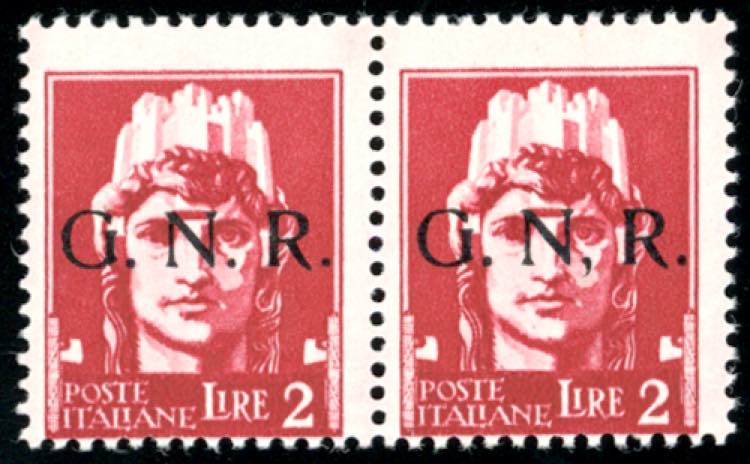 1943 - 2 lire soprastampa G.N.R. ... 
