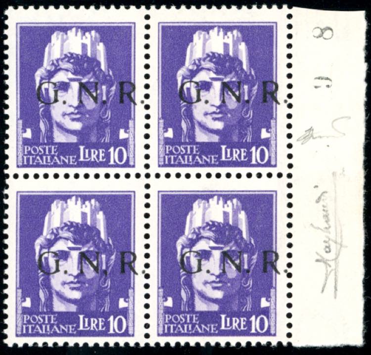 1943 - 10 lire soprastampa G.N.R. ... 