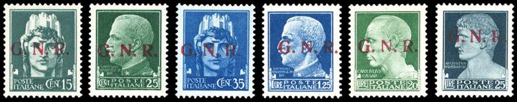 1943 - Soprastampa G.N.R. di ... 