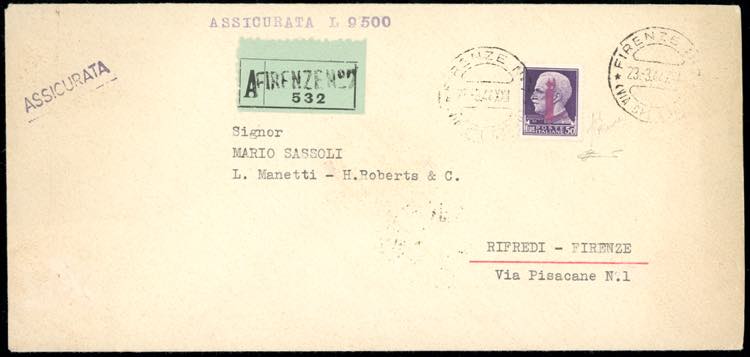 1944 - 50 lire soprastampato ... 