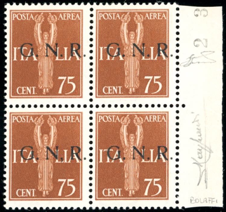 1943 - 75 cent. soprastampa G.N.R. ... 