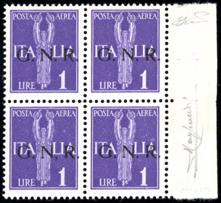1943 - 1 lira soprastampa G.N.R. ... 