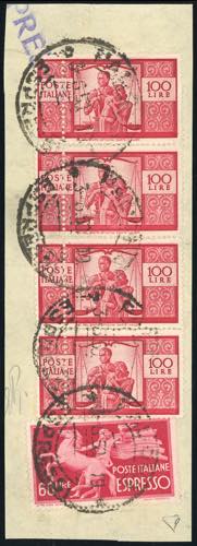 1950 - 100 lire Democratica, dent. ... 