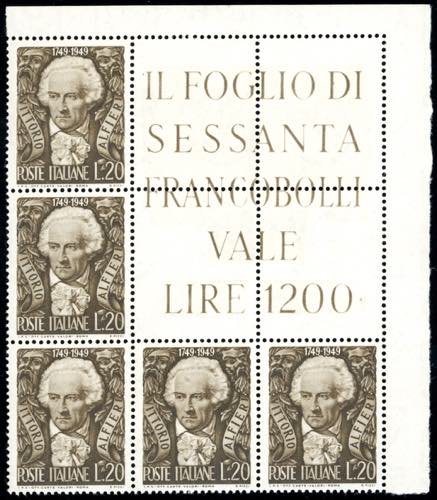 1949 - 20 lire Alfieri (605), ... 