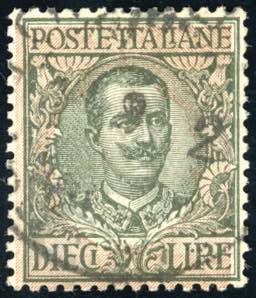 1910 - 10 lire Floreale, stampa in ... 