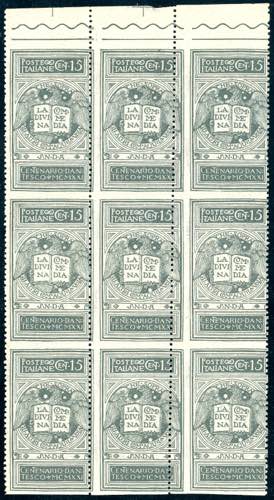 1921 - 15 cent. grigio Dante, non ... 