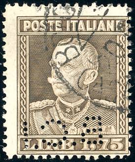 1929 - 1,75 lire bruno, dent. 13 ... 