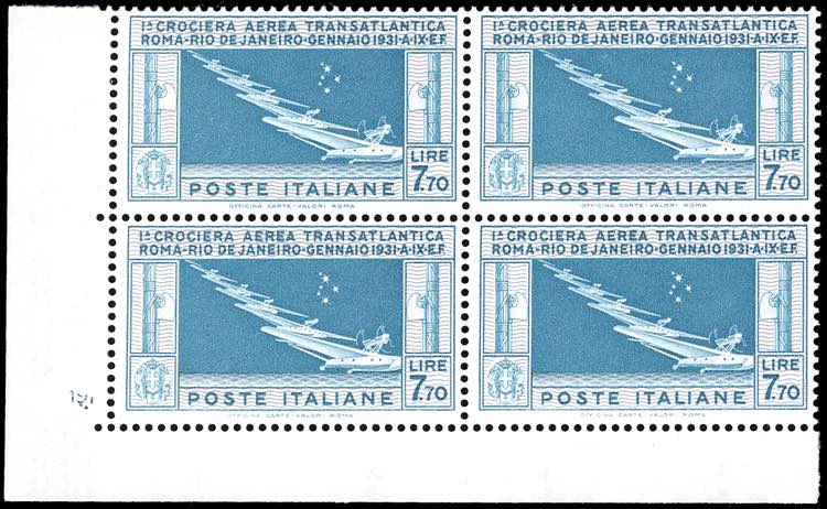 1930 - 7,70 lire Crociera Balbo ... 