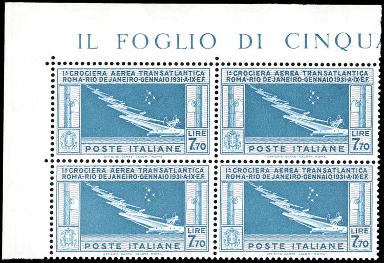 1930 - 7,70 lire Crociera Balbo ... 