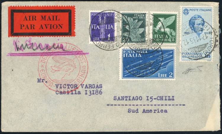 1935 - Aerogramma affrancato da ... 