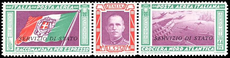 1933 - 5,25 + 44,75 lire Trittico ... 
