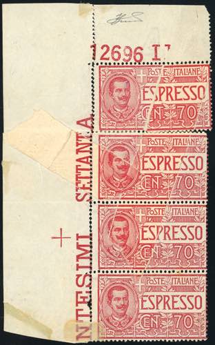 1925 - 70 cent. (11), striscia ... 