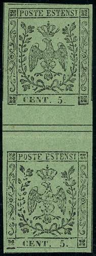 1855 - 5 cent. verde oliva (8), ... 