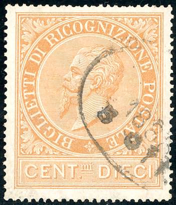 1874 - 10 cent. ocra arancio (1), ... 