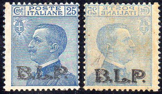 1922 - 25 cent., soprastampa BLP ... 