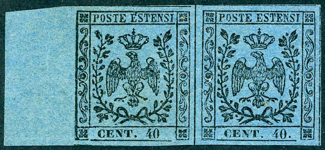 1854 - 40 cent. azzurro scuro ... 