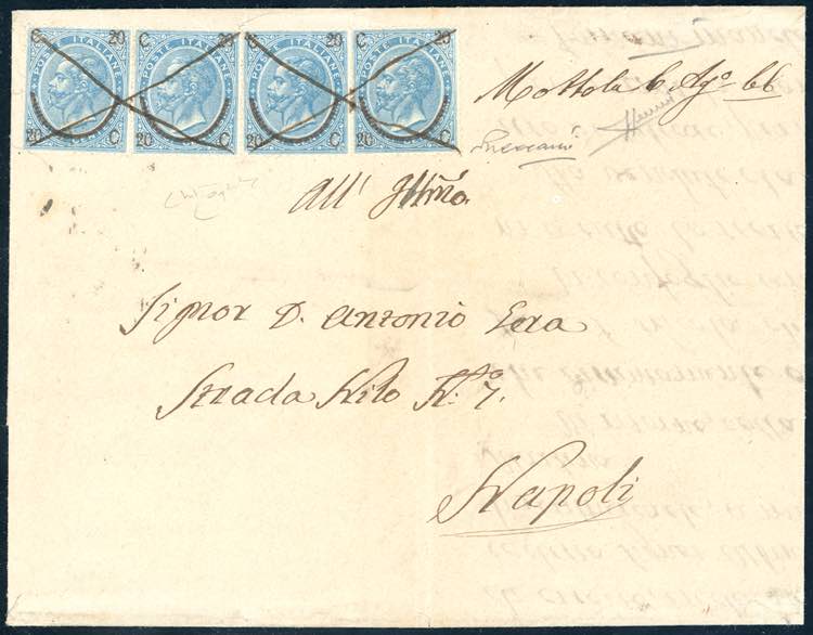 MOTTOLA, manoscritto - 20 cent. su ... 