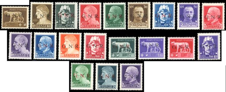 1944 - Soprastampati G.N.R. di ... 