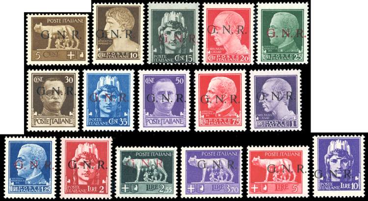 1943 - Soprastampati G.N.R. di ... 