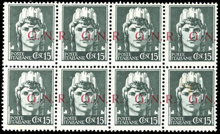 1843 - 15 cent. soprastampa G.N.R. ... 