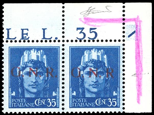 1943 - 35 cent. soprastampa G.N.R. ... 