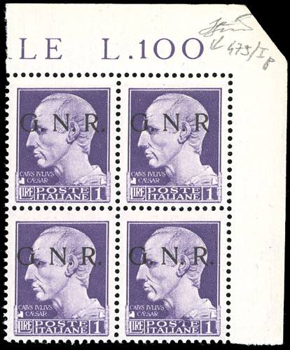 1943 - 2 lira soprastampa G.N.R. ... 