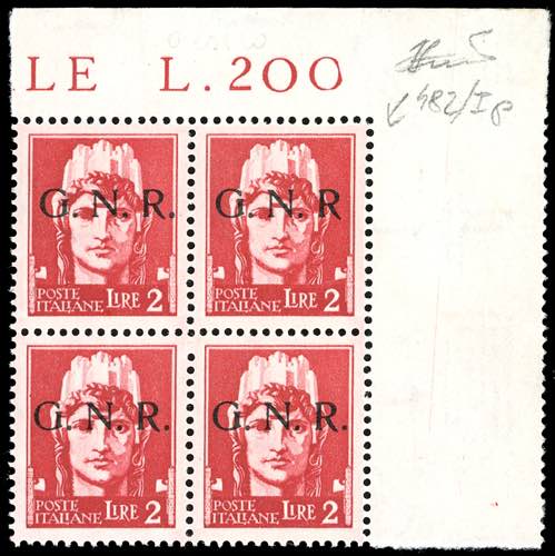 1943 - 2 lire soprastampa G.N.R. ... 