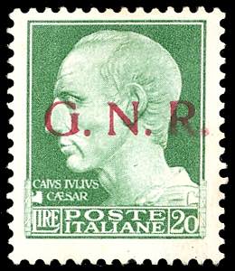 1943 - 20 lire soprastampa G.N.R. ... 