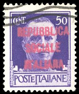 1944 - 50 cent. soprastampa lilla, ... 
