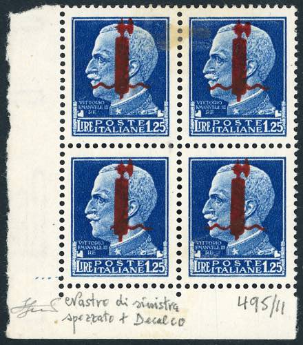 1944 - 1,25 lire blocco di ... 