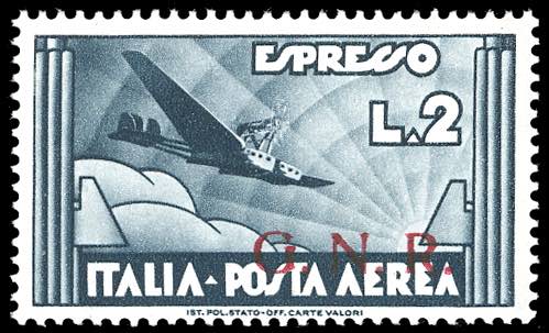1943 - 2 lire ardesia soprastampa ... 