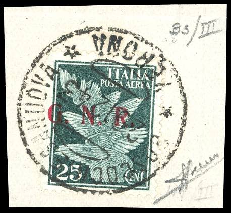 1943 - 25 cent. soprastampa G.N.R. ... 