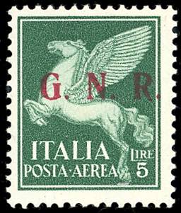1943 - 5 lire verde, soprastampa ... 