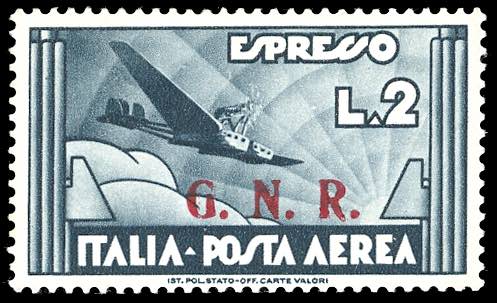 1943 - 2 lire ardesia soprastampa ... 
