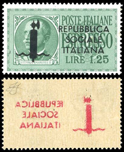 1944 - 1,25 lire soprastampato in ... 