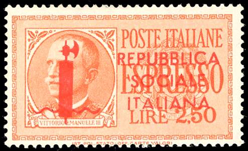1944 - 2,50 lire soprastampato in ... 