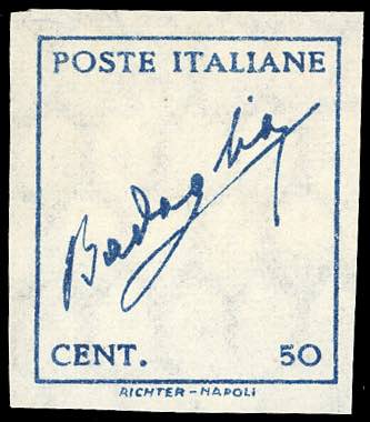 1944 - 50 cent. azzurro Badoglio, ... 