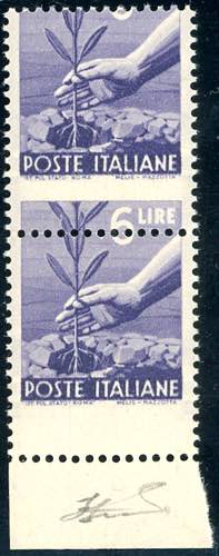 1945 - 6 lire Democratica, ... 