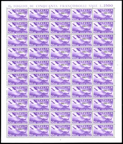 POSTA AEREA 1954 - 50 lire, nuovo ... 