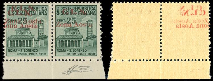 AOSTA 1944 - 25 cent., coppia ... 