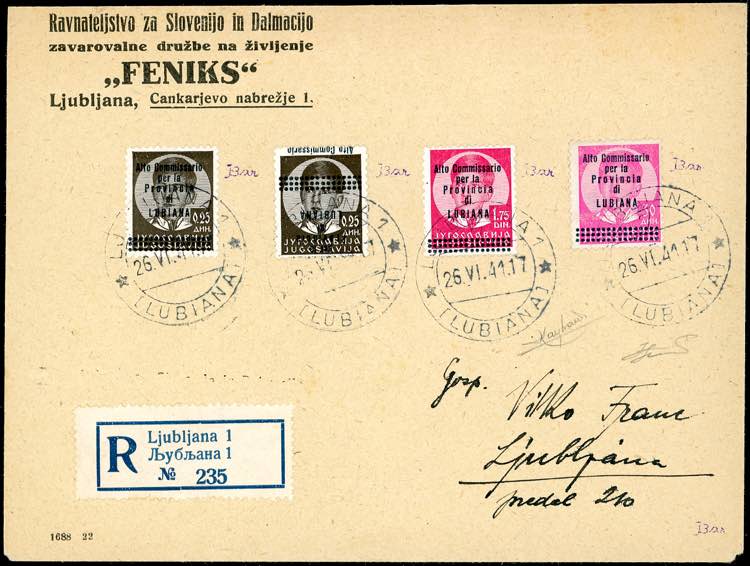 LUBIANA 1941 - Non emessi, 25 p., ... 