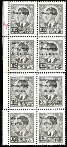 MONTENEGRO 1941 - 25 p. blocco ... 