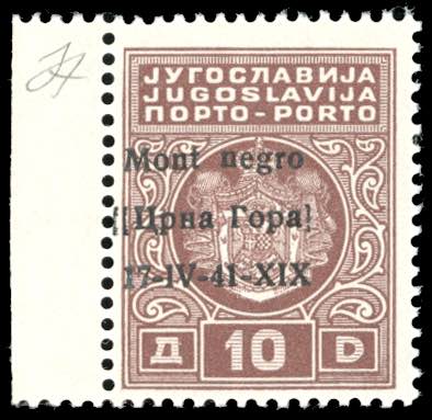 MONTENEGRO SEGNATASSE 1941 -10 d. ... 