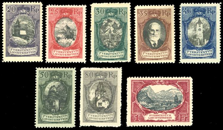 LIECHTENSTEIN 1921 - Vedute, serie ... 