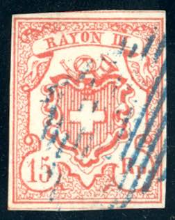 SVIZZERA 1852 - 15 r. Rayon III, ... 