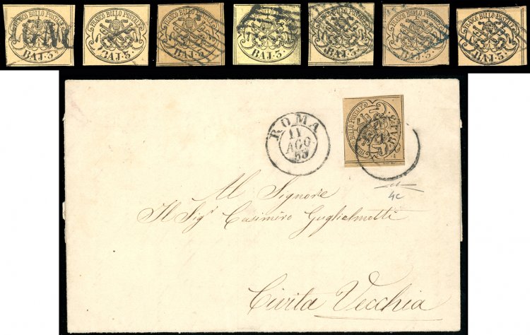 STATO PONTIFICIO 1852 - 3 baj, ... 